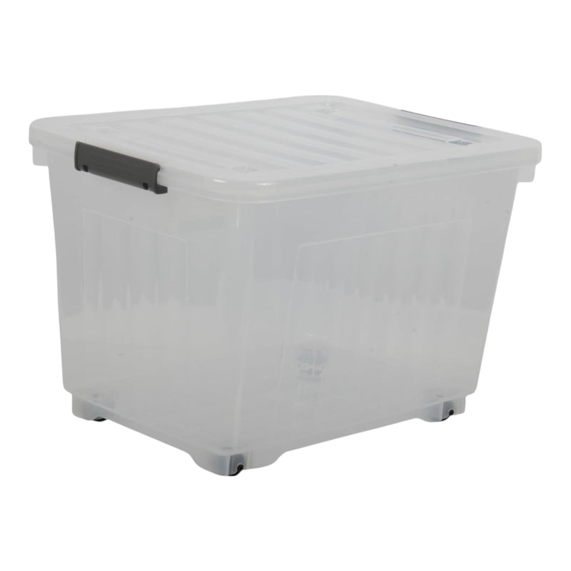 27L Storage Boxes with Wheels. Storage Containers. Stackable & Nestable Design.