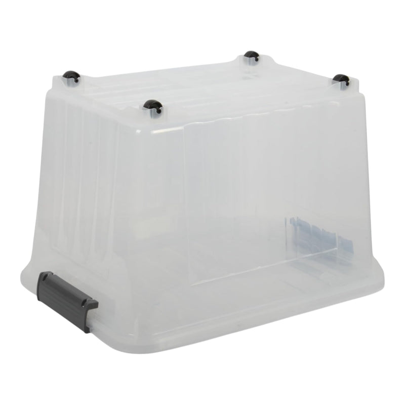 44L Storage Boxes with Wheels. Storage Containers. Stackable & Nestable Design.