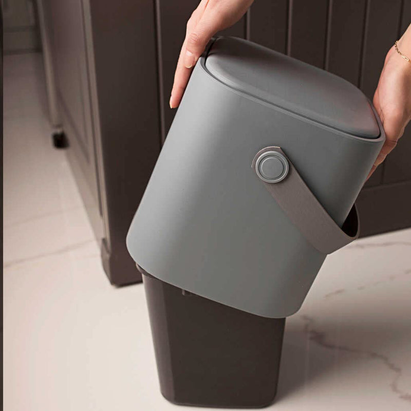 4 Liter Touch Top Dustbin. Removable Bucket. Soft Handle.