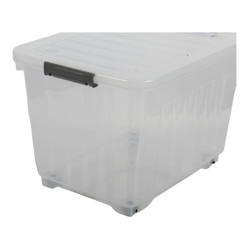 44L Storage Boxes with Wheels. Storage Containers. Stackable & Nestable Design.