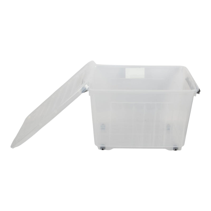 44L Storage Boxes with Wheels. Storage Containers. Stackable & Nestable Design.