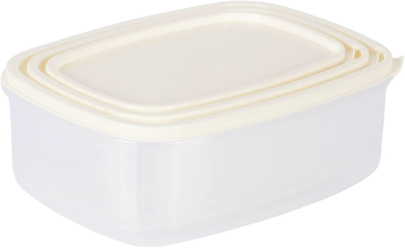 3pcs Rectangle Food Storage Container Set with Lids. Microwave & Freezer Safe.