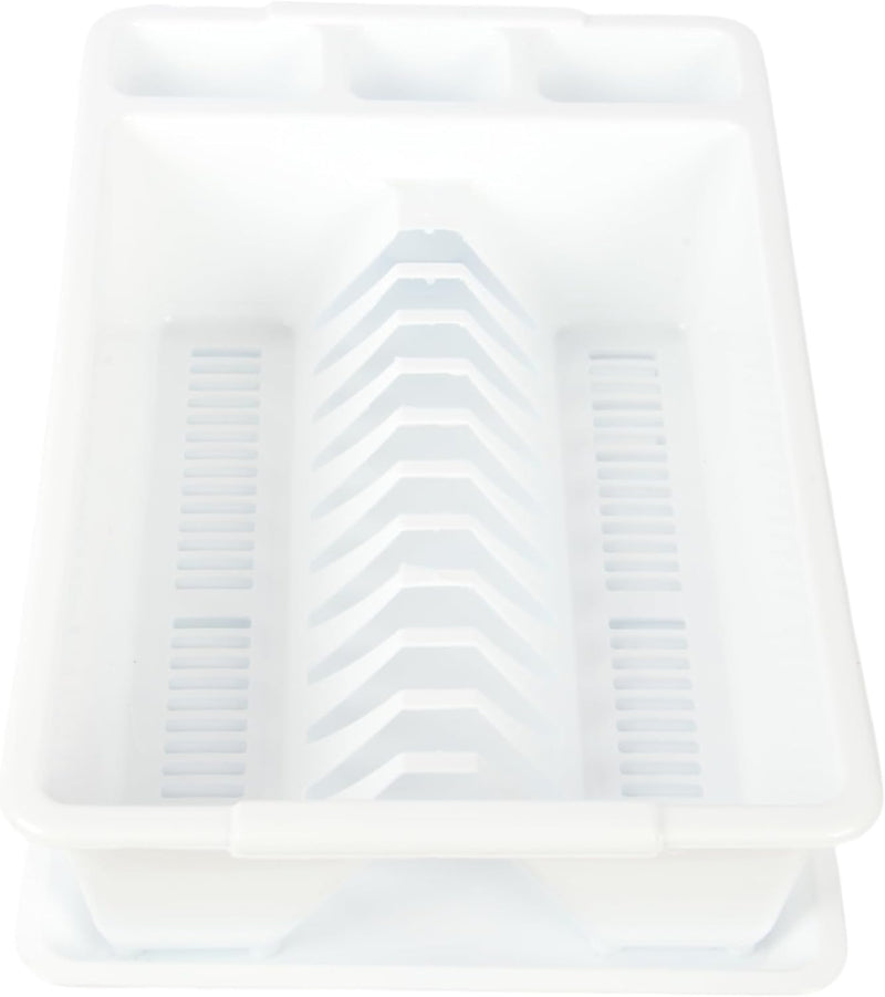 Jolie Max Small Dish Drainer with Drip Tray. Plastic Plate Cutlery Holder Rack.