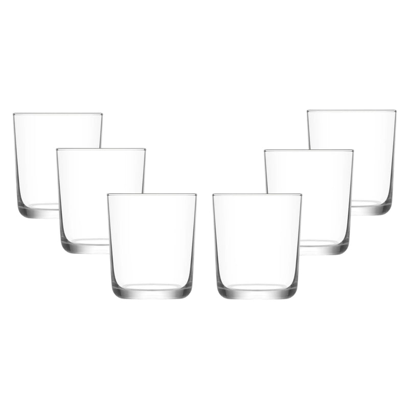 Glasshop 6pcs Tumbler Glasses. 360ml Stemless Glass for Water, Cocktail, Juice.