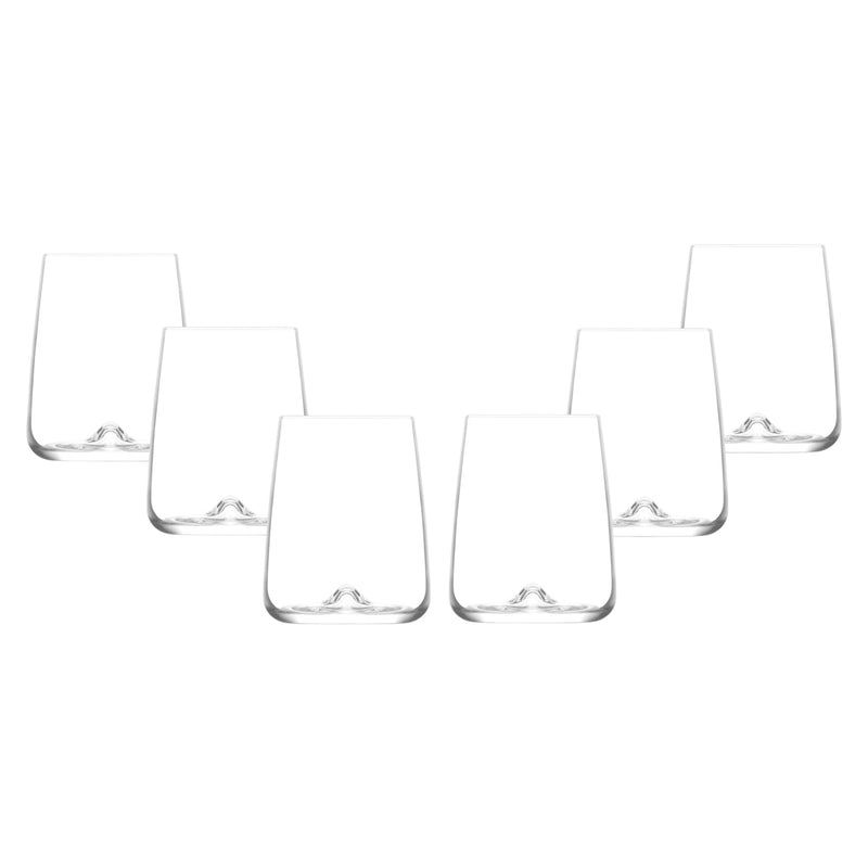 Glasshop Tumbler Glasses. 6-Pack, 475ml Stemless Wine Glass Set. Gin&Tonic Glass.