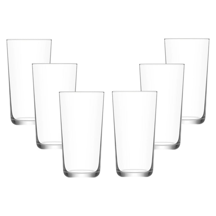 Glasshop 6pcs Highball Glasses Set. 490ml Tall Drinking Glasses for Cocktails.