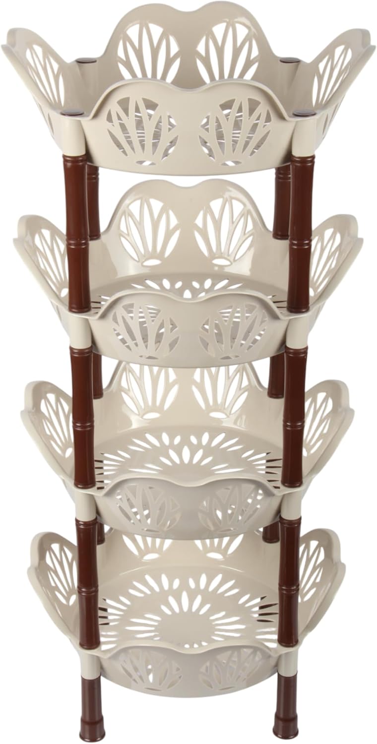 Jolie Max 4 Tier Round Vegetable Rack. Flower Shape Kitchen Storage Rack.