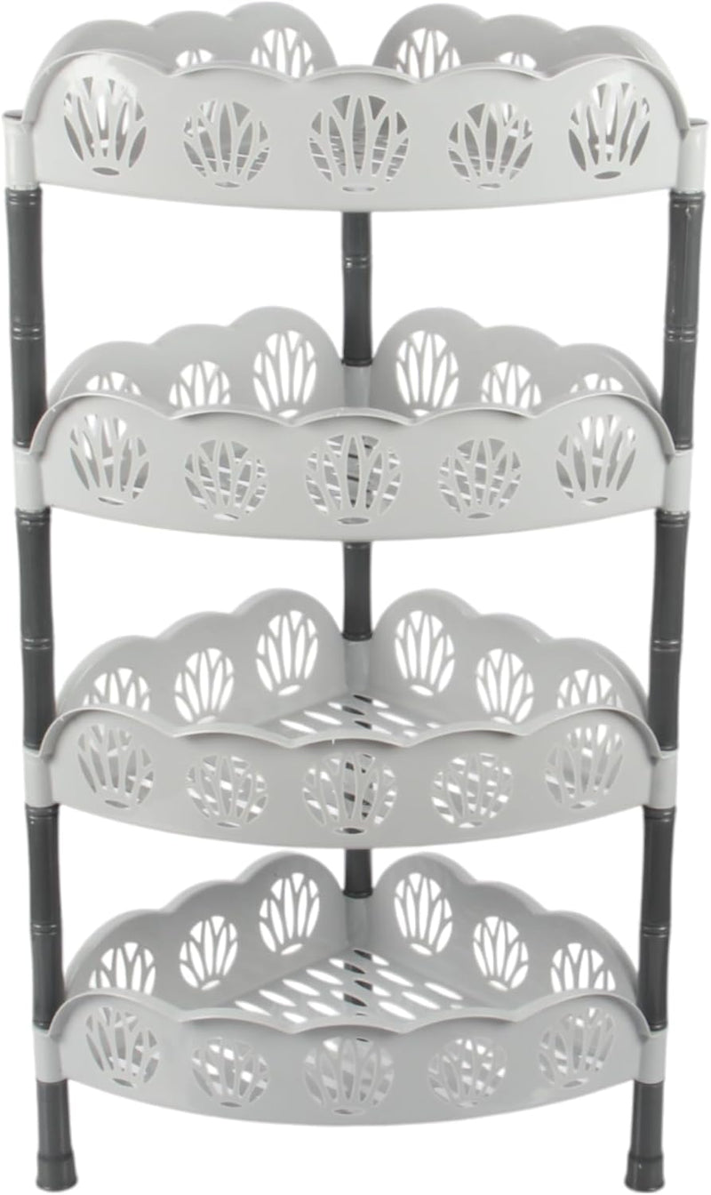 Jolie Max 4 Tier Corner Vegetable Rack. Free Standing Plastic Storage Rack.