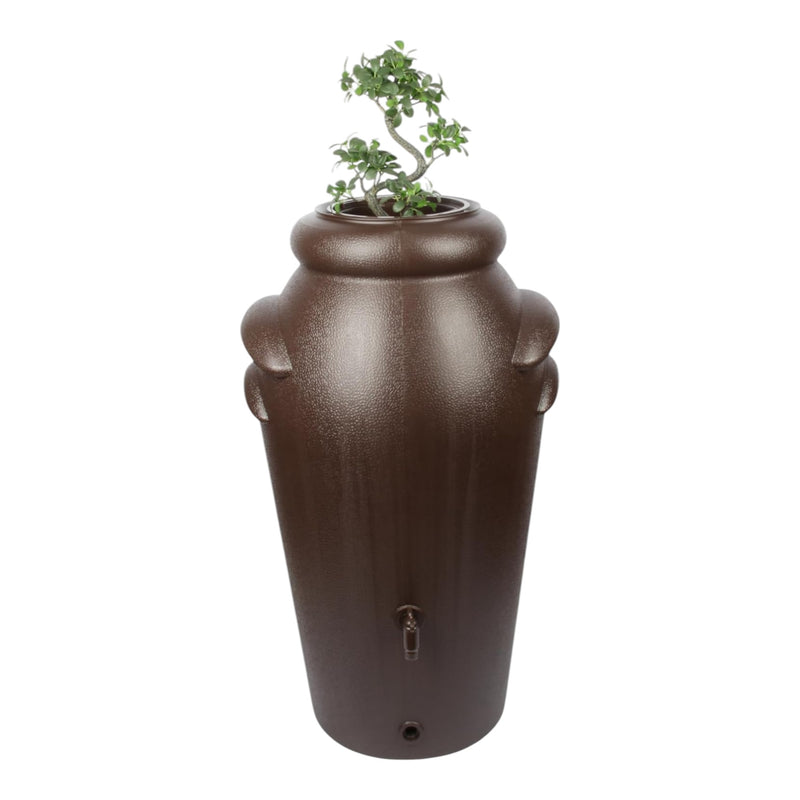 Jolie Max 200L Decorative Rain Water Butt. Amphora Style Water Collector with Tap & Flower Pot. Durable Garden Water Tank – 60 x 50 x 110 cm