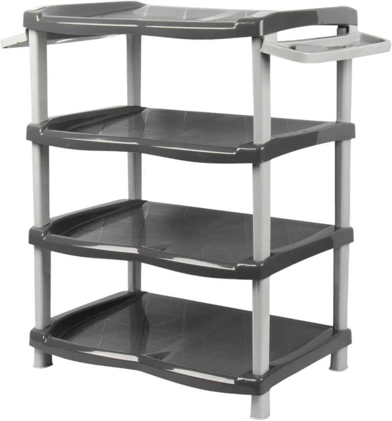 Jolie Max 4 Tier Shoe Rack. (up to 8 Pair) Shoe Storage Shelf with Shoehorn & Umbrella Holder.