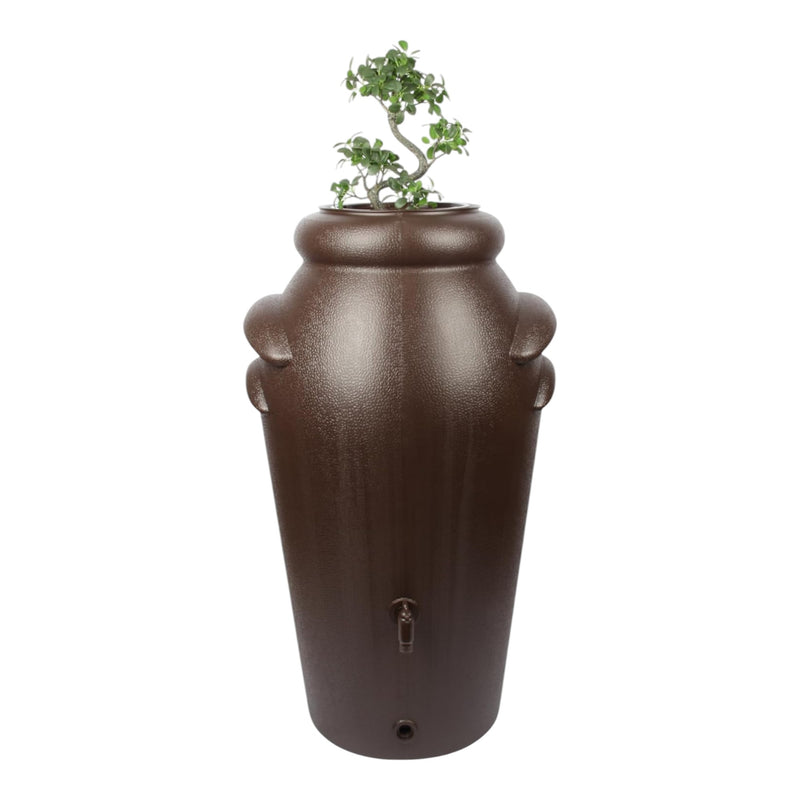 Jolie Max 200L Decorative Rain Water Butt. Amphora Style Water Collector with Tap & Flower Pot. Durable Garden Water Tank – 60 x 50 x 110 cm