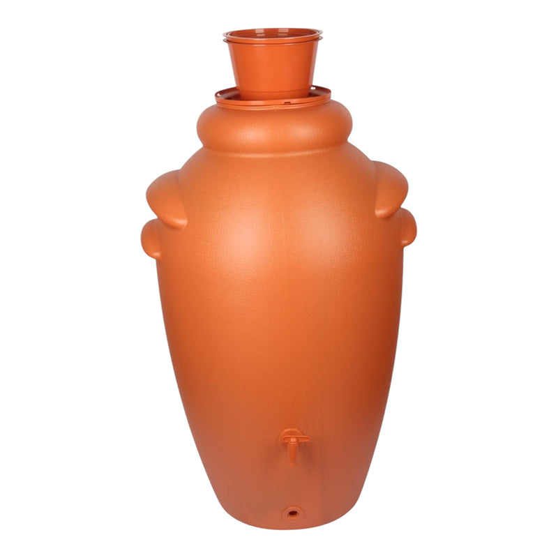 Jolie Max 350L Decorative Rain Water Butt. Amphora Style Water Collector with Tap & Flower Pot. Durable Garden Water Tank – 80 x 70 x 120 cm