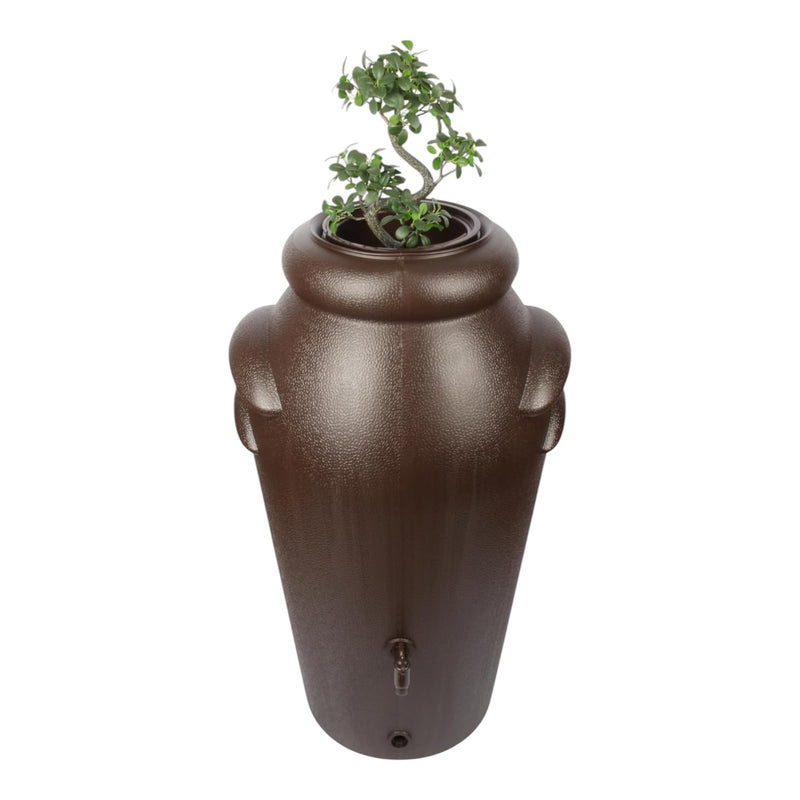 Jolie Max 200L Decorative Rain Water Butt. Amphora Style Water Collector with Tap & Flower Pot. Durable Garden Water Tank – 60 x 50 x 110 cm
