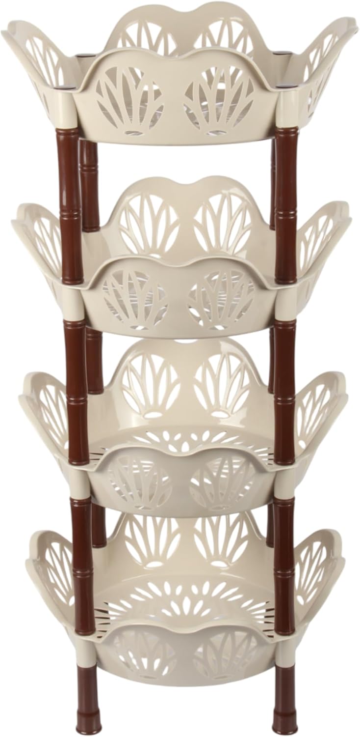 Jolie Max 4 Tier Round Vegetable Rack. Flower Shape Kitchen Storage Rack.