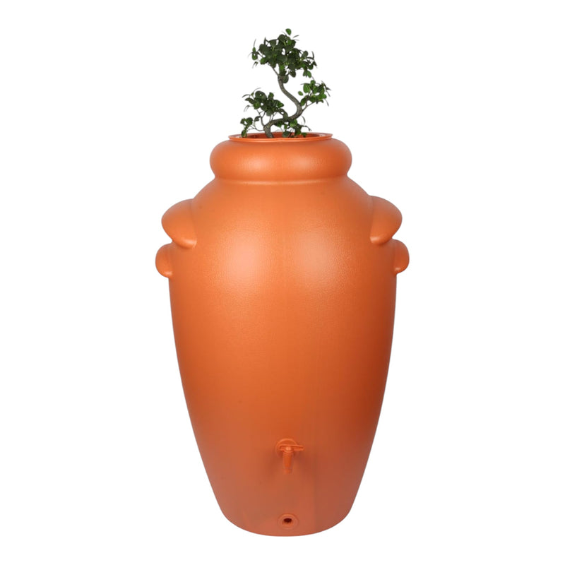 Jolie Max 350L Decorative Rain Water Butt. Amphora Style Water Collector with Tap & Flower Pot. Durable Garden Water Tank – 80 x 70 x 120 cm