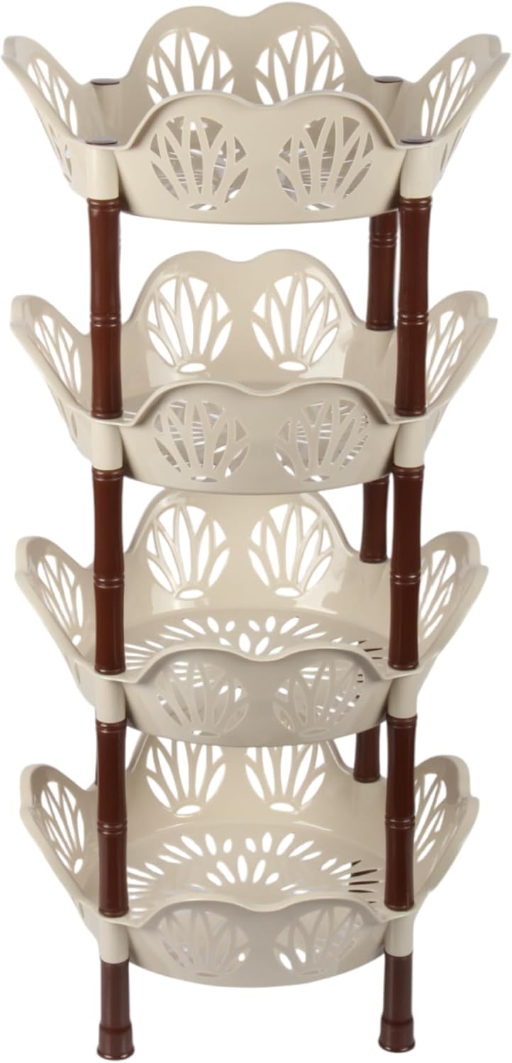 Jolie Max 4 Tier Round Vegetable Rack. Flower Shape Kitchen Storage Rack.