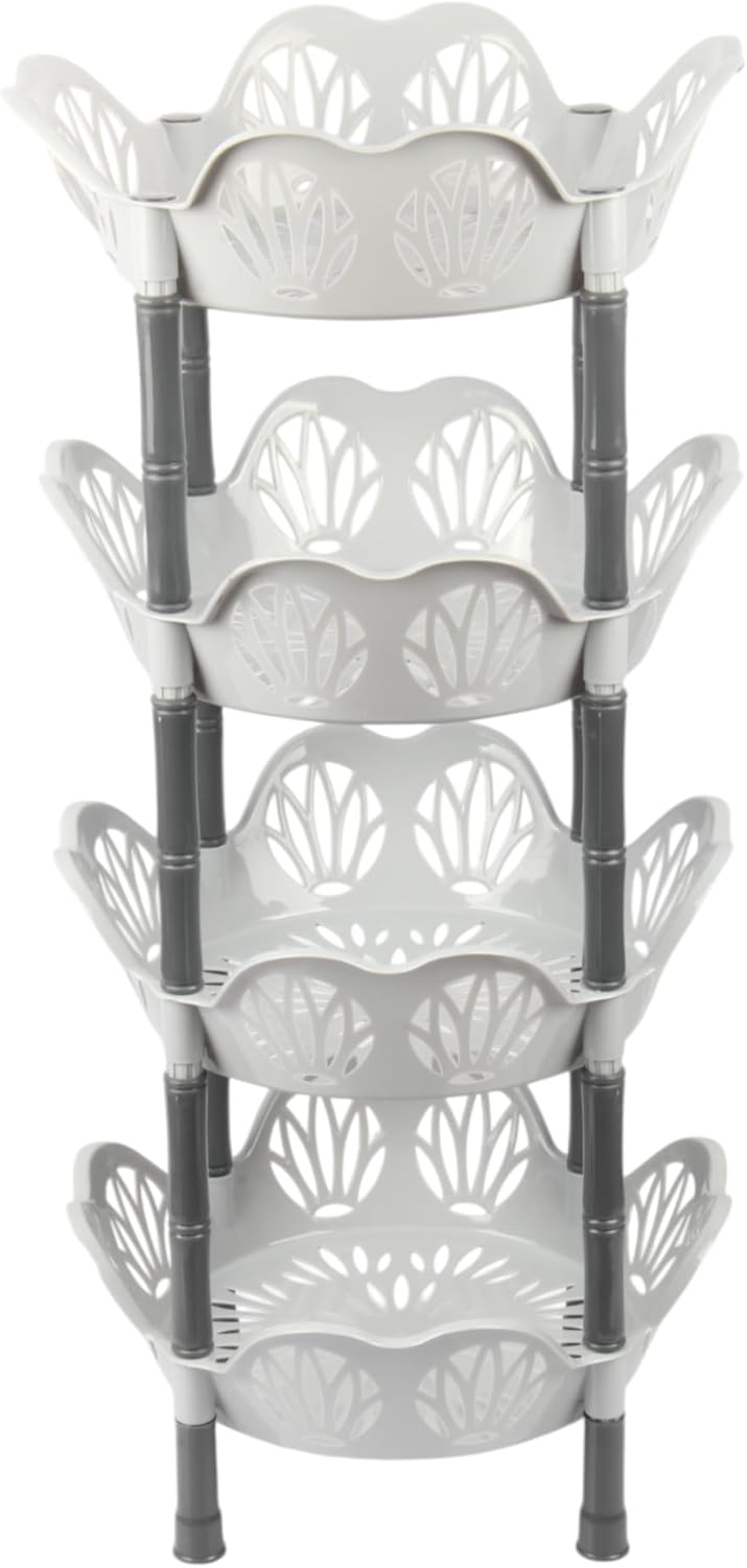 Jolie Max 4 Tier Round Vegetable Rack. Flower Shape Kitchen Storage Rack.