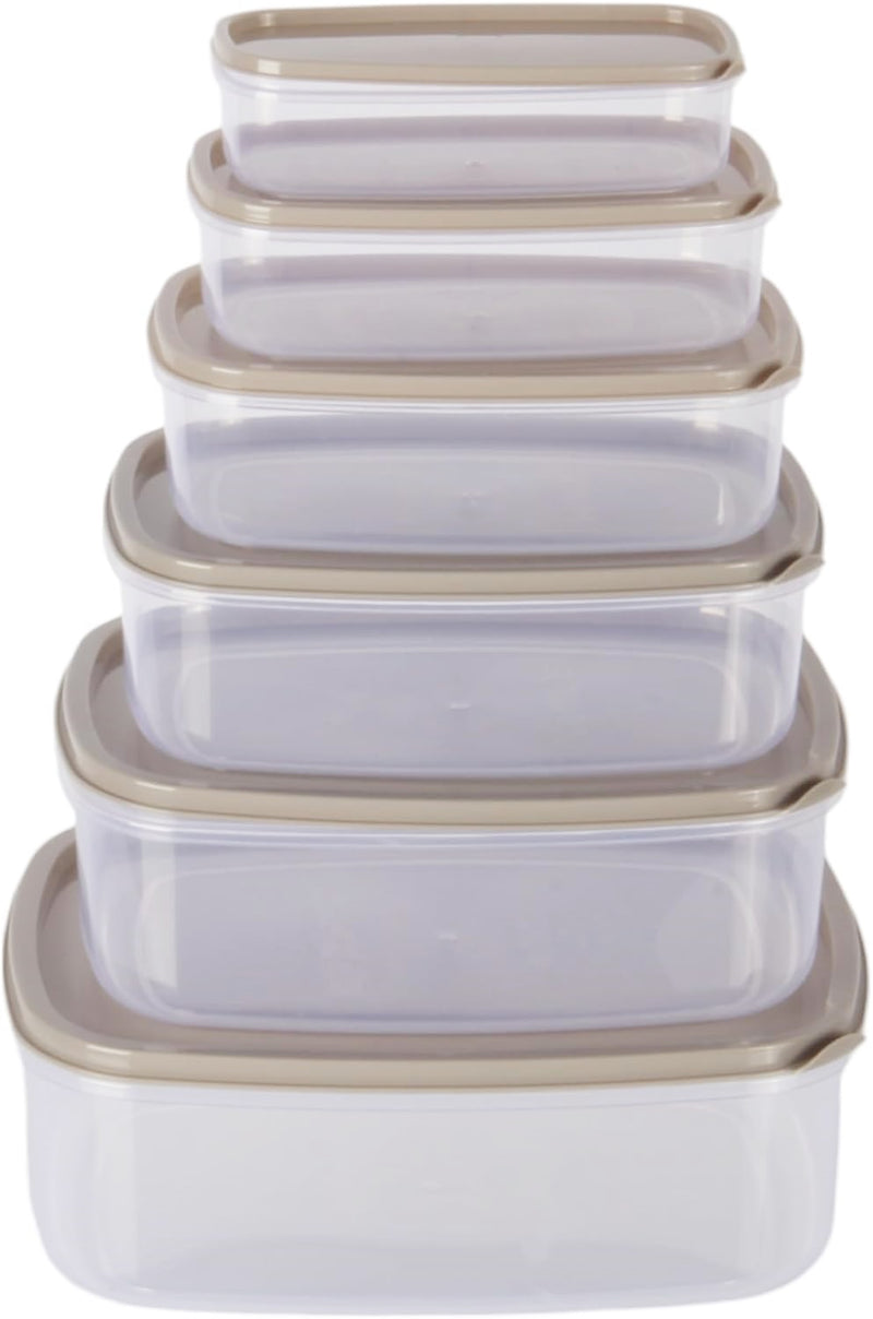 6pcs Food Storage Container Set with Lids. Rectangular Airtight Storage Box.
