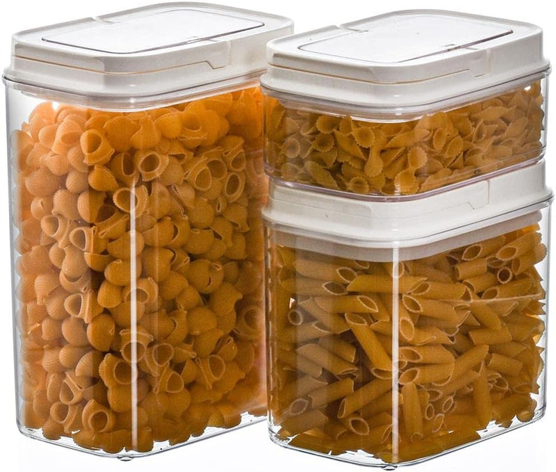 (Set of 3) Food Storage Containers Set. Airtgiht Lid. Rectangular Food Box.