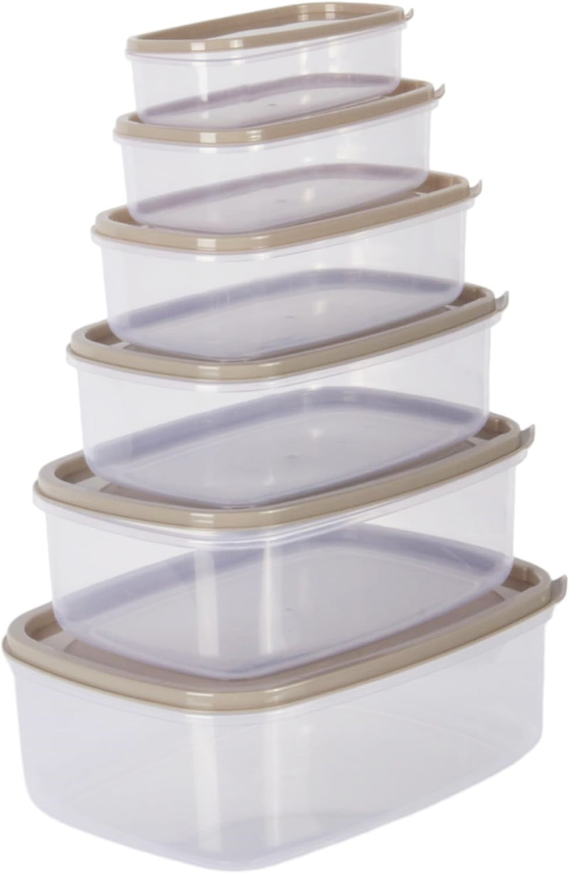 6pcs Food Storage Container Set with Lids. Rectangular Airtight Storage Box.
