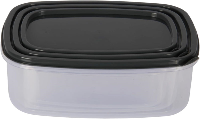 3pcs Rectangle Food Storage Container Set with Lids. Microwave & Freezer Safe.