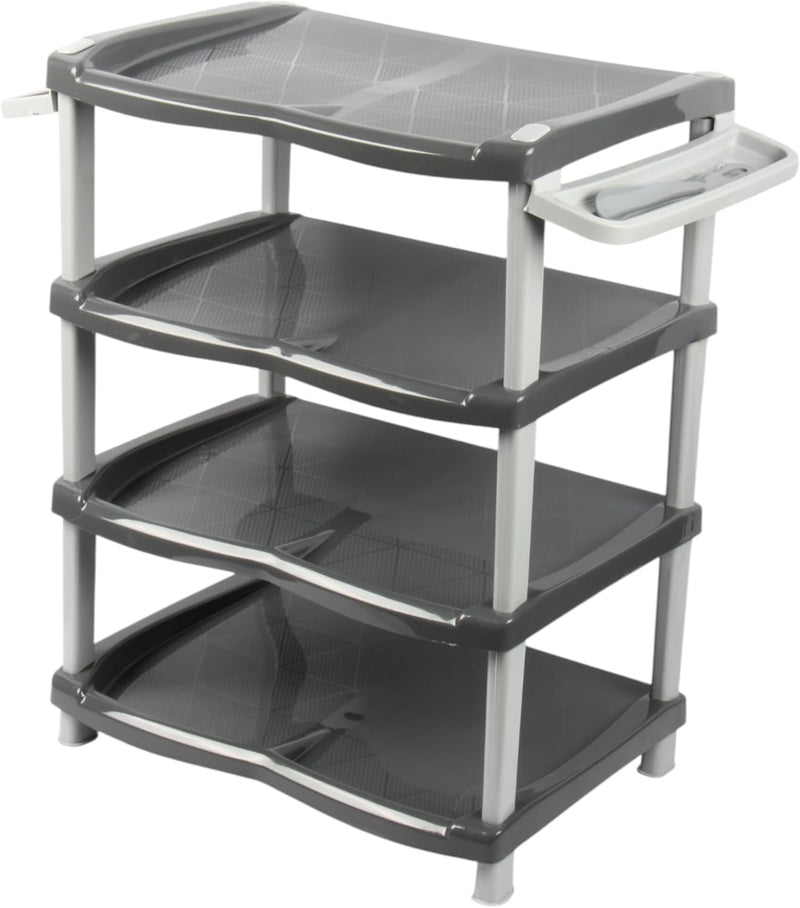 Jolie Max 4 Tier Shoe Rack. (up to 8 Pair) Shoe Storage Shelf with Shoehorn & Umbrella Holder.
