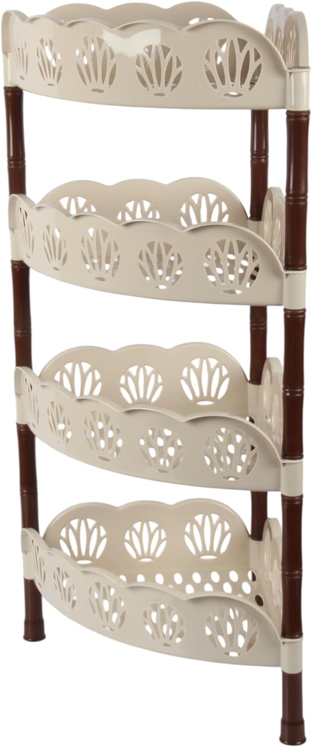 Jolie Max 4 Tier Corner Vegetable Rack. Free Standing Plastic Storage Rack.