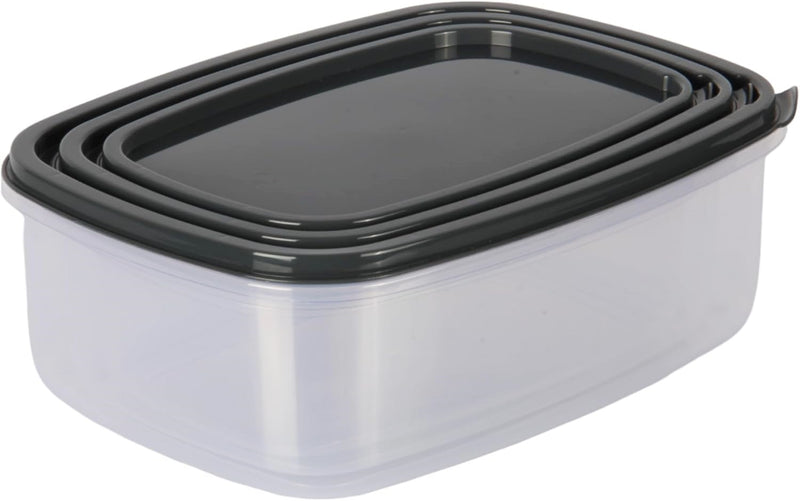 3pcs Rectangle Food Storage Container Set with Lids. Microwave & Freezer Safe.