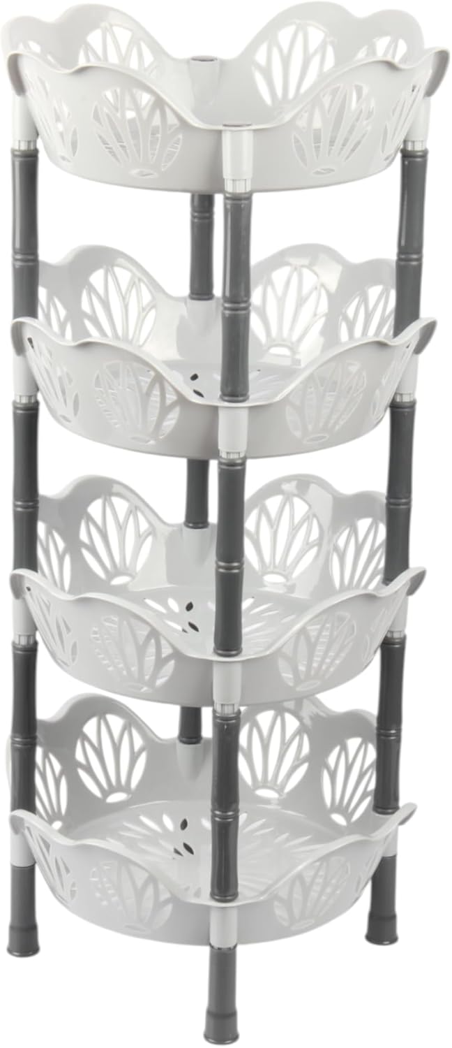 Jolie Max 4 Tier Round Vegetable Rack. Flower Shape Kitchen Storage Rack.