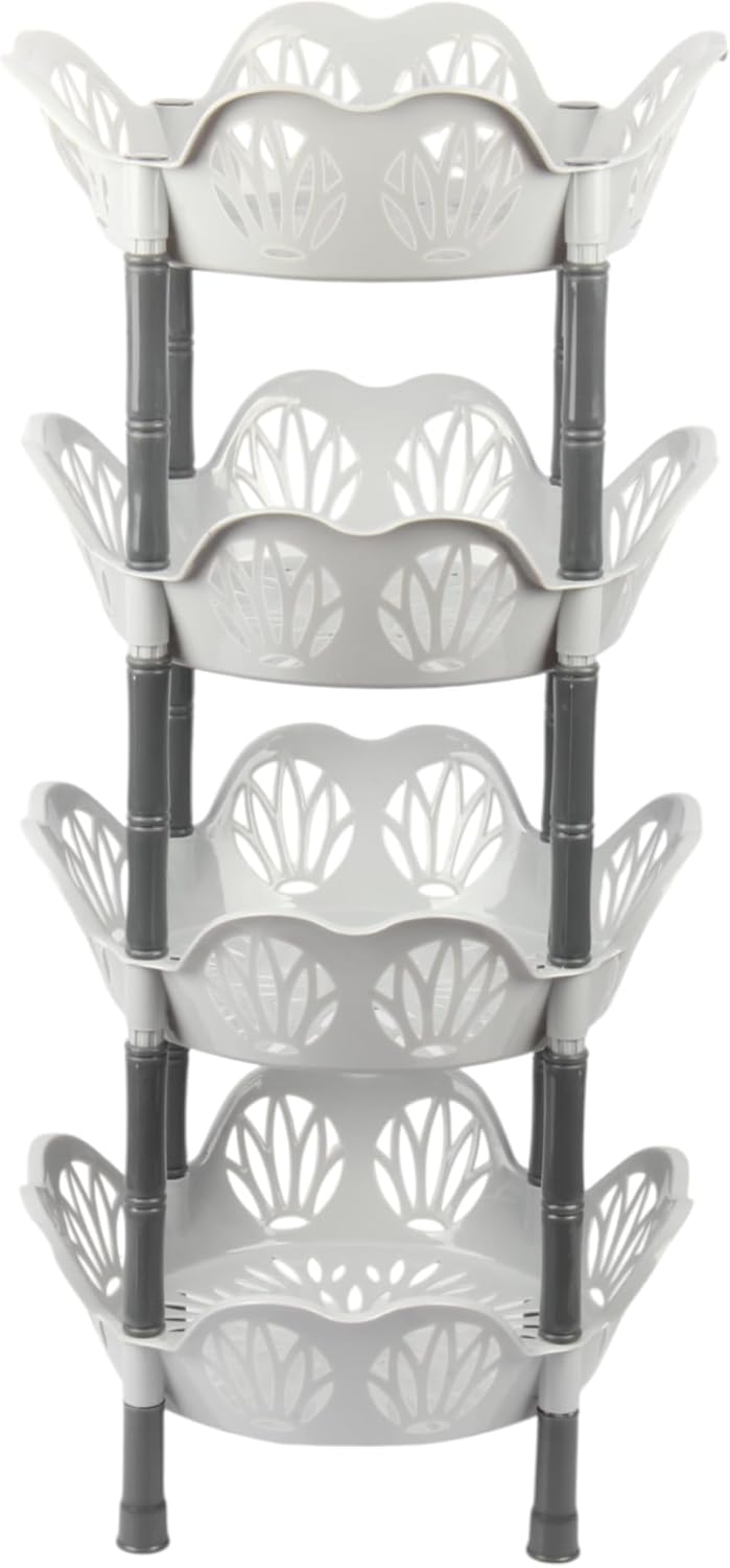 Jolie Max 4 Tier Round Vegetable Rack. Flower Shape Kitchen Storage Rack.