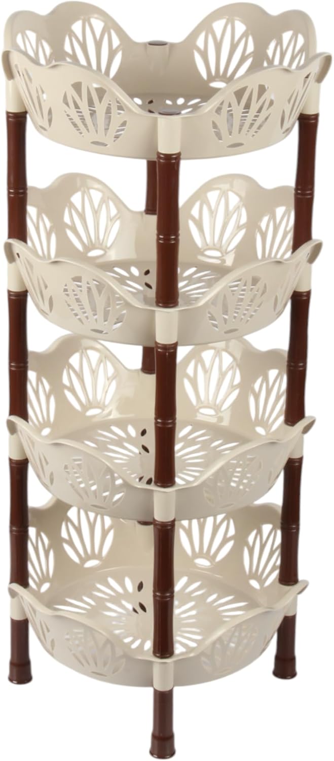 Jolie Max 4 Tier Round Vegetable Rack. Flower Shape Kitchen Storage Rack.