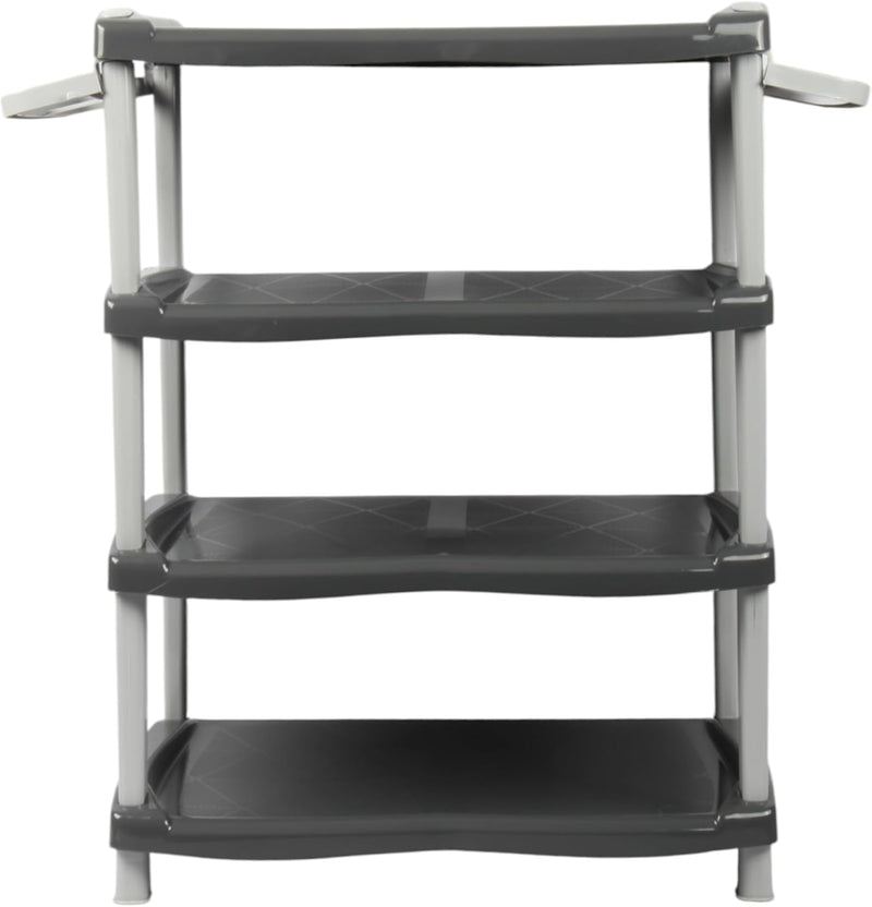 Jolie Max 4 Tier Shoe Rack. (up to 8 Pair) Shoe Storage Shelf with Shoehorn & Umbrella Holder.