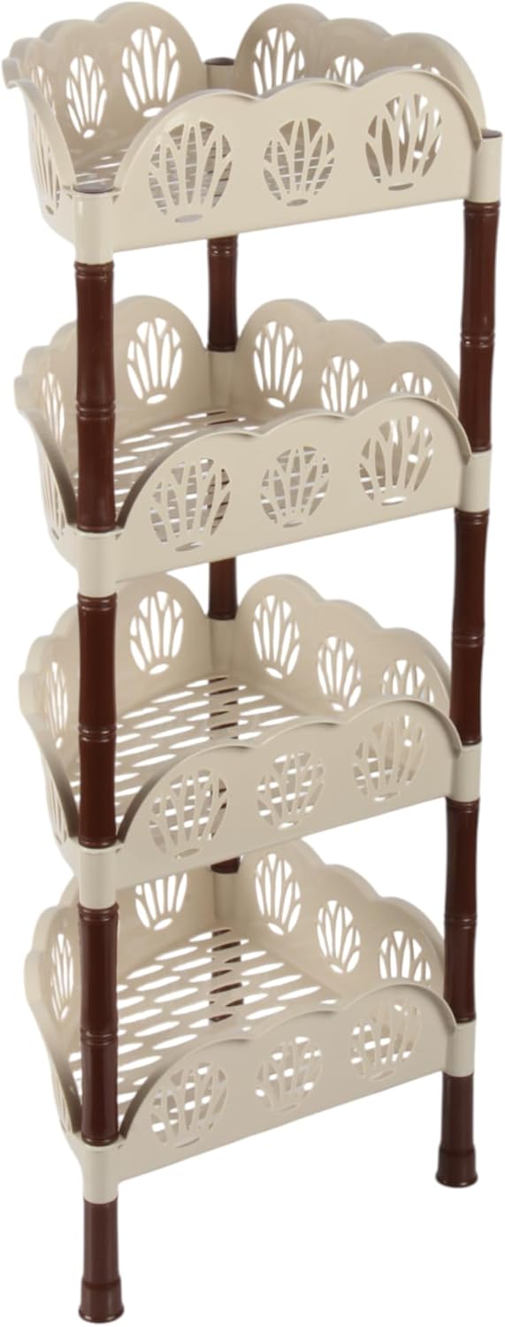 Jolie Max 4 Tier Corner Vegetable Rack. Free Standing Plastic Storage Rack.