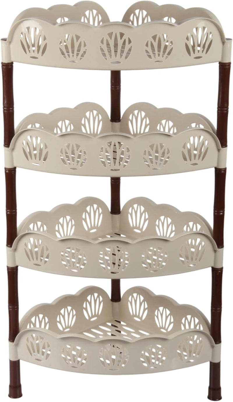 Jolie Max 4 Tier Corner Vegetable Rack. Free Standing Plastic Storage Rack.