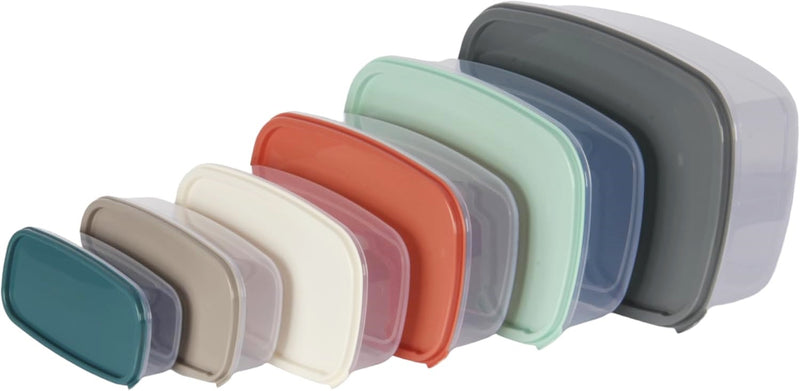 6pcs Food Storage Container Set. Colourful Airtight Lids. Kitchen Storage Box.