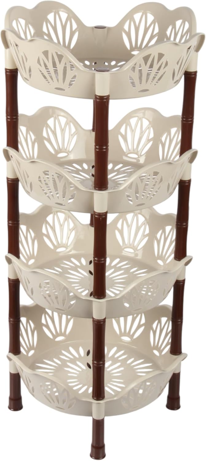 Jolie Max 4 Tier Round Vegetable Rack. Flower Shape Kitchen Storage Rack.