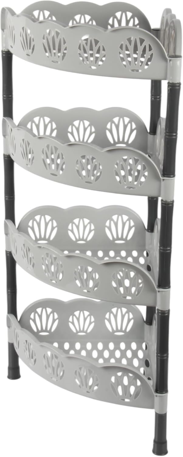 Jolie Max 4 Tier Corner Vegetable Rack. Free Standing Plastic Storage Rack.