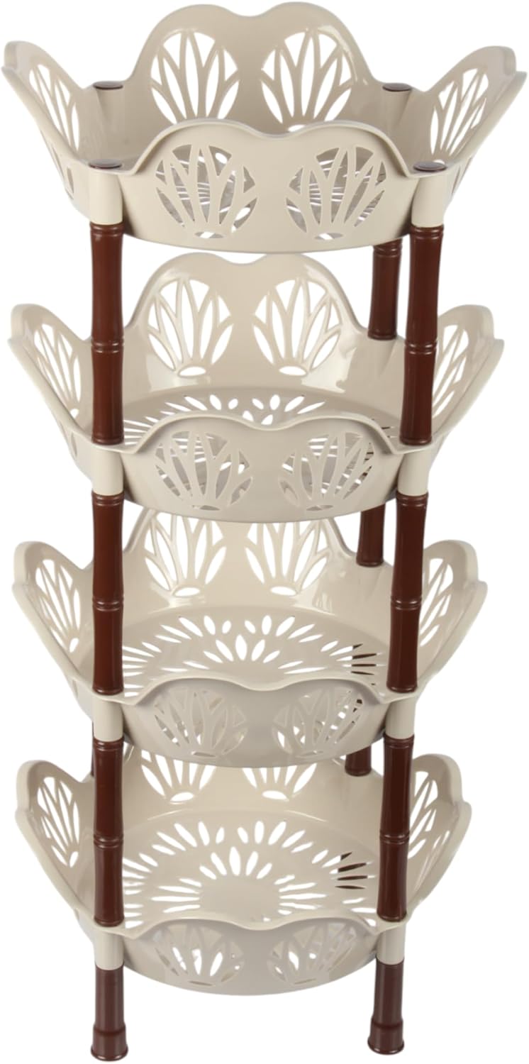 Jolie Max 4 Tier Round Vegetable Rack. Flower Shape Kitchen Storage Rack.