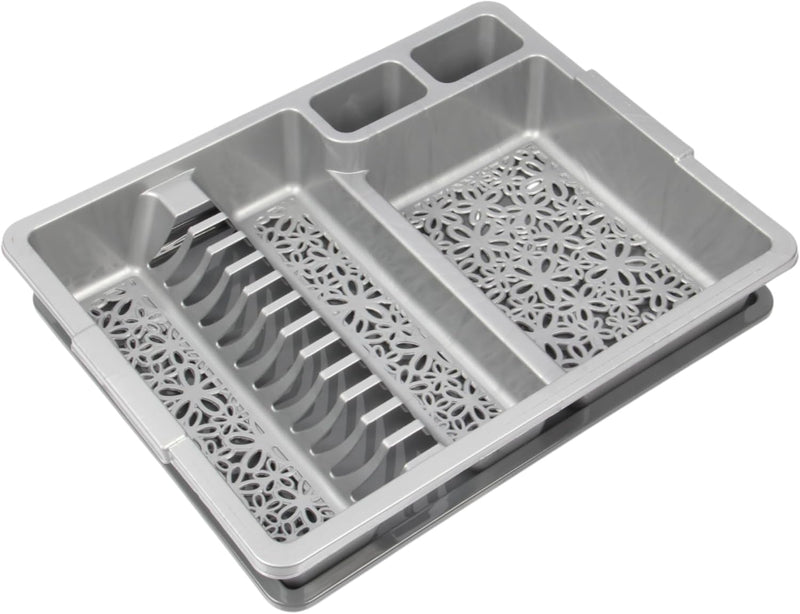 Jolie Max Large Plastic Dish Drainer Rack with Drip Tray. Holds Up to 12 Plates.