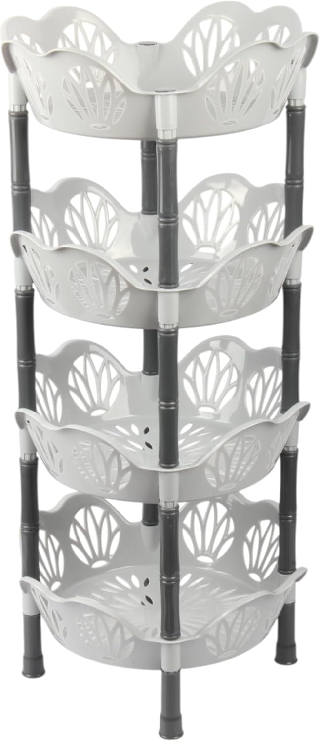 Jolie Max 4 Tier Round Vegetable Rack. Flower Shape Kitchen Storage Rack.