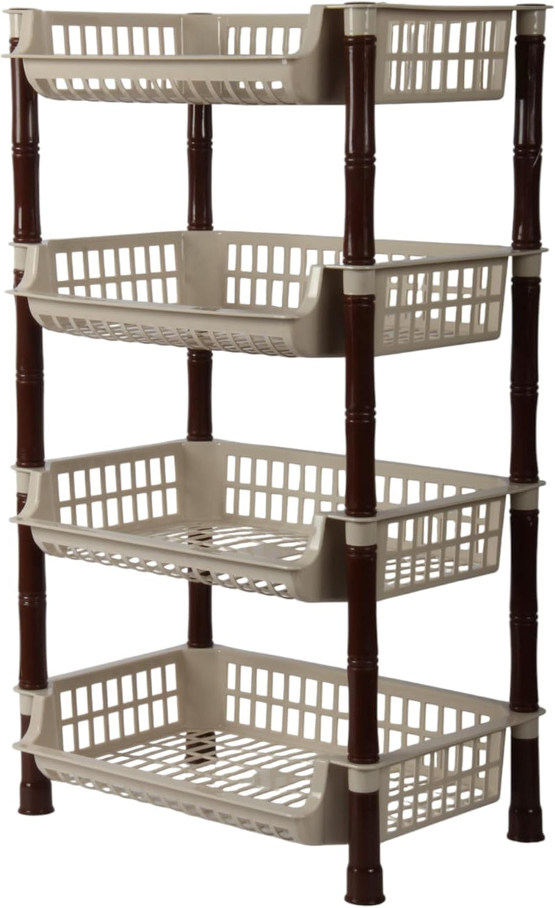 Jolie Max 4 Tier Rectangular Vegetable Rack. Free Standing Storage Organizer.