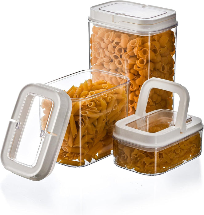 (Set of 3) Food Storage Containers Set. Airtgiht Lid. Rectangular Food Box.