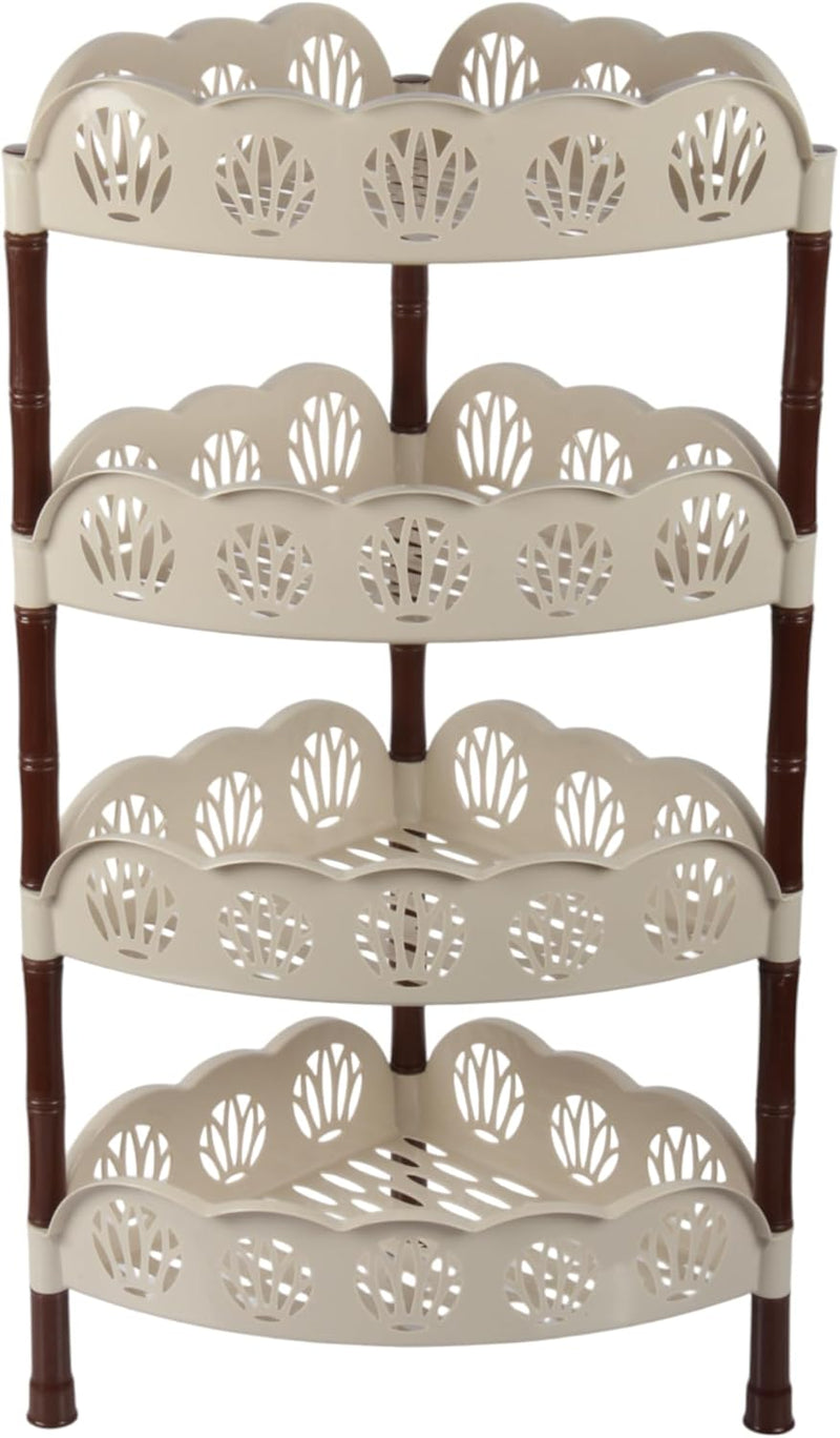 Jolie Max 4 Tier Corner Vegetable Rack. Free Standing Plastic Storage Rack.