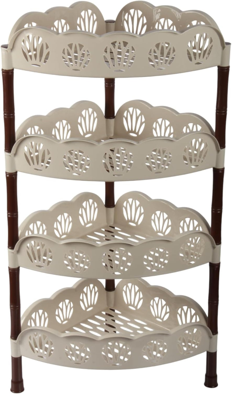 Jolie Max 4 Tier Corner Vegetable Rack. Free Standing Plastic Storage Rack.