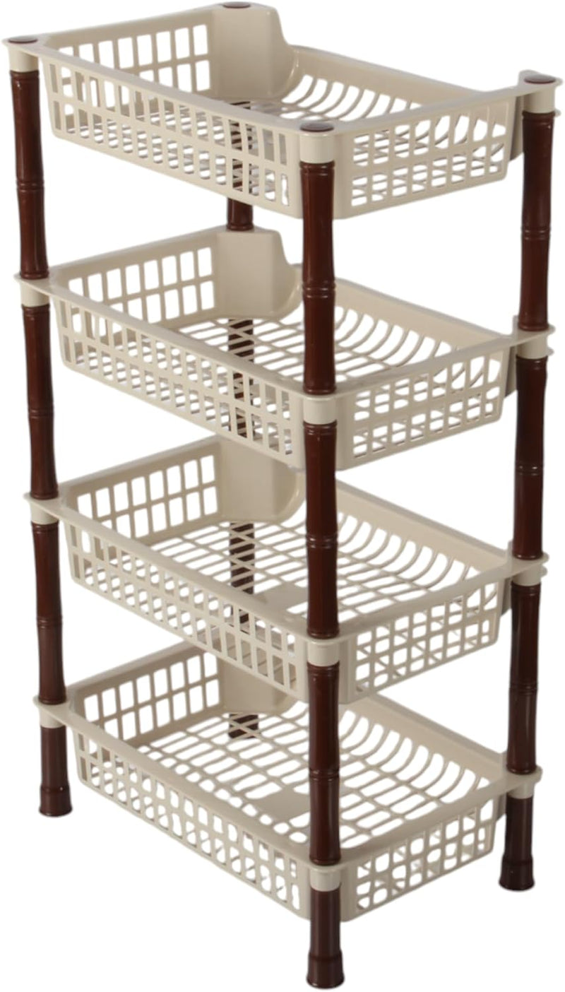 Jolie Max 4 Tier Rectangular Vegetable Rack. Free Standing Storage Organizer.