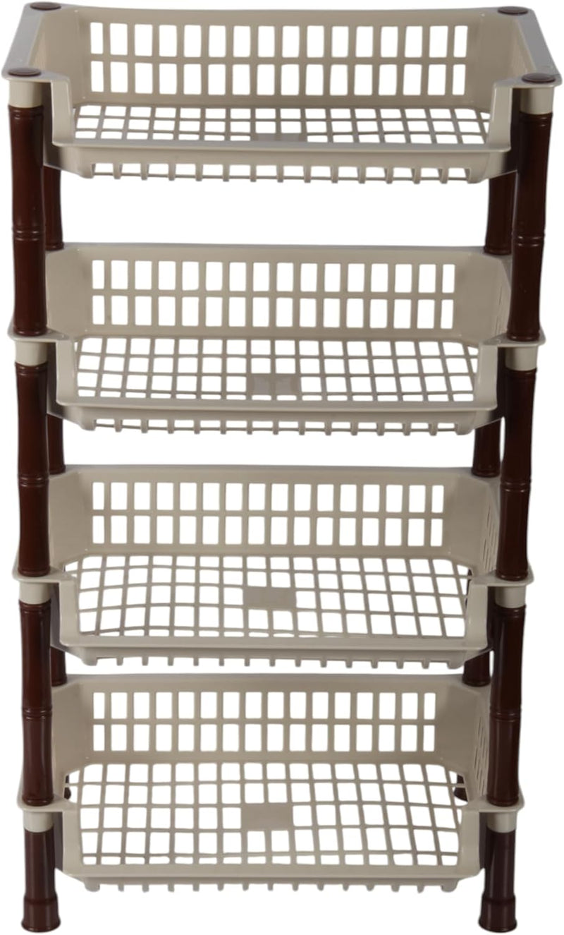 Jolie Max 4 Tier Rectangular Vegetable Rack. Free Standing Storage Organizer.