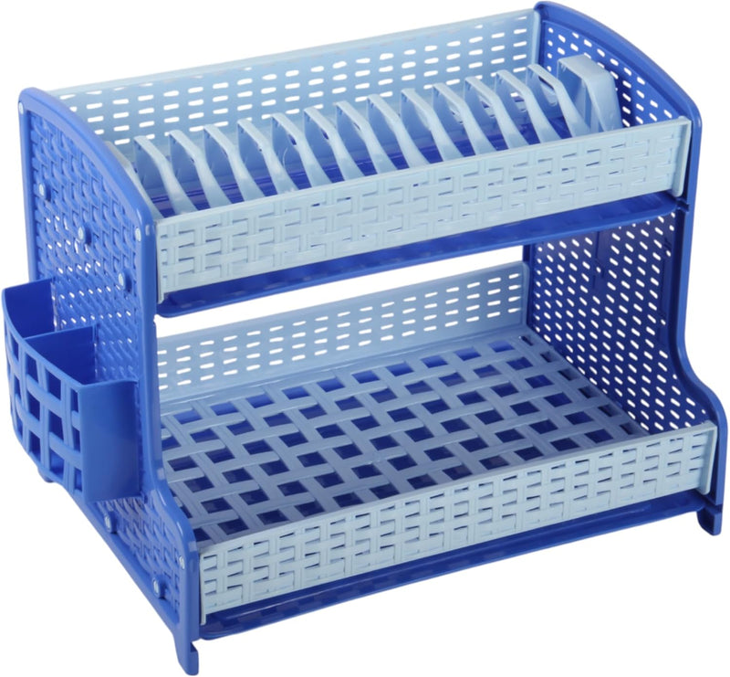 Jolie Max 2-Tier Plate Drainer Rack with Cutlery Holder & Removable Drip Tray.