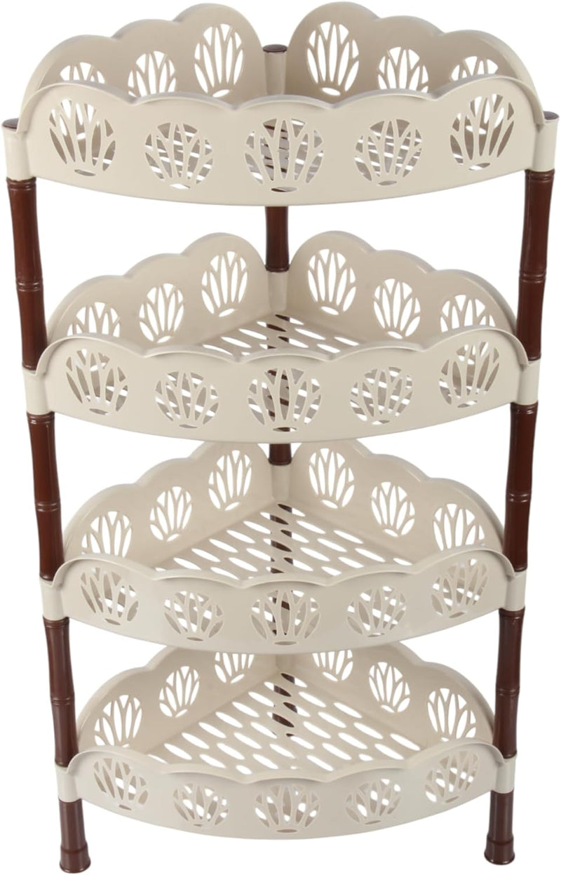 Jolie Max 4 Tier Corner Vegetable Rack. Free Standing Plastic Storage Rack.