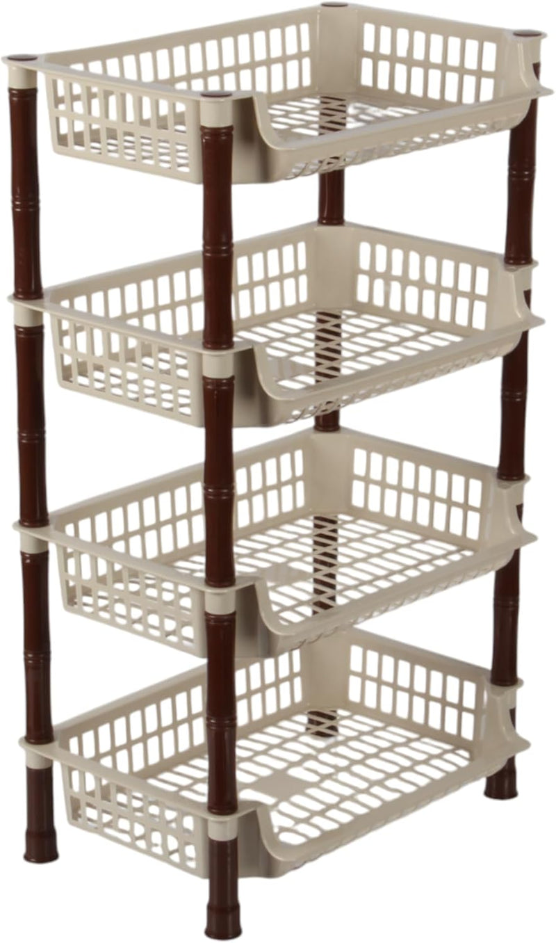 Jolie Max 4 Tier Rectangular Vegetable Rack. Free Standing Storage Organizer.