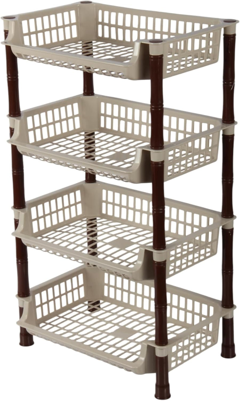 Jolie Max 4 Tier Rectangular Vegetable Rack. Free Standing Storage Organizer.